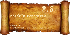 Mazák Benedikta névjegykártya